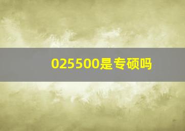 025500是专硕吗