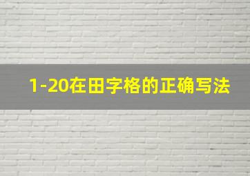 1-20在田字格的正确写法