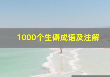 1000个生僻成语及注解