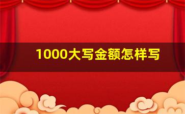 1000大写金额怎样写