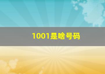 1001是啥号码