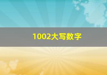 1002大写数字