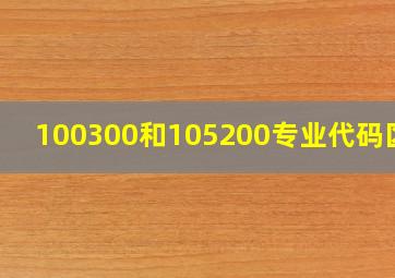 100300和105200专业代码区别