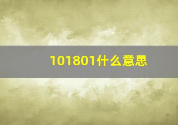 101801什么意思