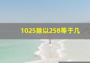 1025除以258等于几