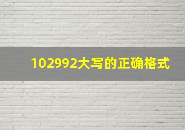 102992大写的正确格式