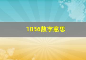 1036数字意思