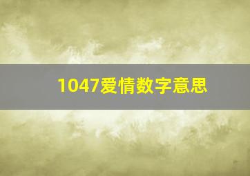 1047爱情数字意思