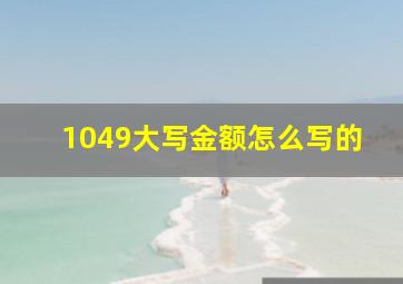 1049大写金额怎么写的