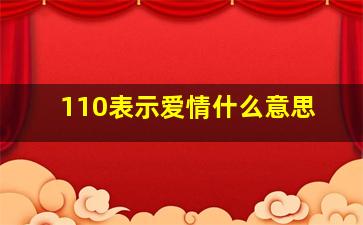 110表示爱情什么意思