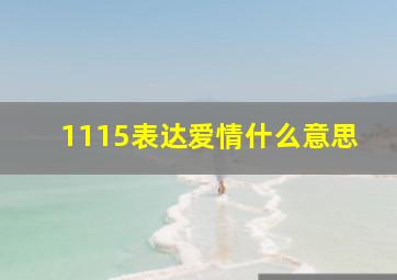 1115表达爱情什么意思