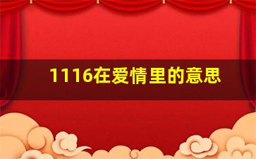 1116在爱情里的意思