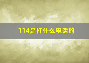 114是打什么电话的