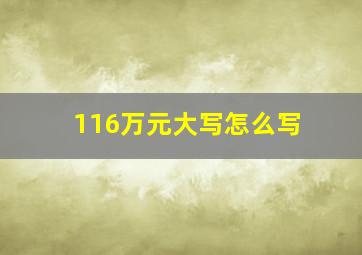 116万元大写怎么写