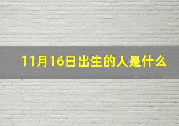 11月16日出生的人是什么