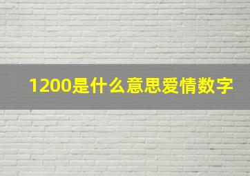 1200是什么意思爱情数字