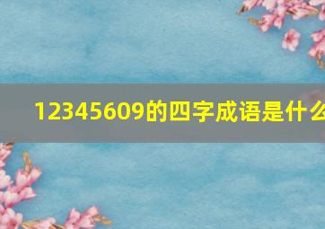 12345609的四字成语是什么