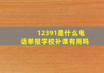 12391是什么电话举报学校补课有用吗