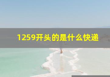 1259开头的是什么快递