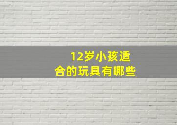 12岁小孩适合的玩具有哪些