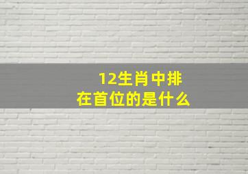 12生肖中排在首位的是什么