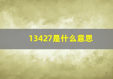 13427是什么意思