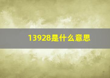 13928是什么意思