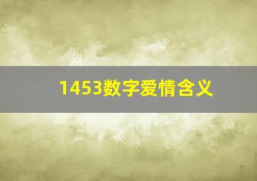 1453数字爱情含义