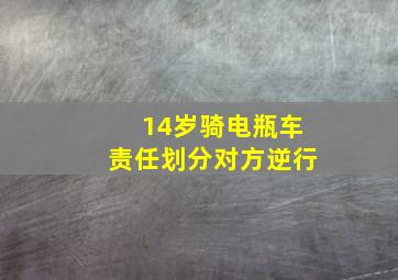 14岁骑电瓶车责任划分对方逆行