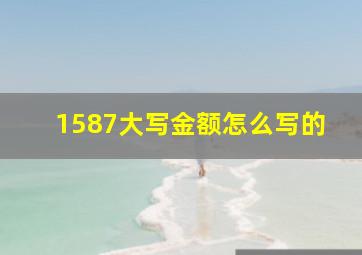 1587大写金额怎么写的