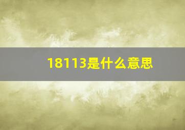 18113是什么意思