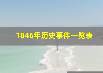 1846年历史事件一览表