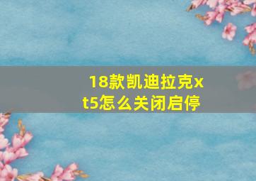 18款凯迪拉克xt5怎么关闭启停