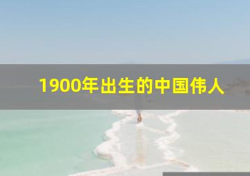 1900年出生的中国伟人