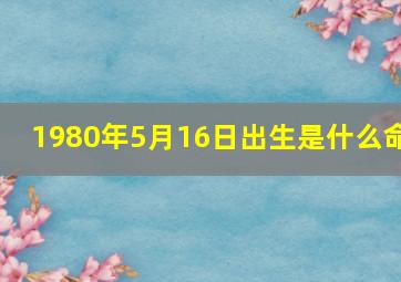 1980年5月16日出生是什么命