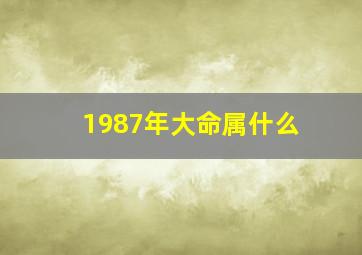 1987年大命属什么