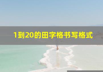 1到20的田字格书写格式