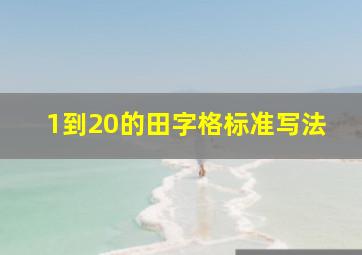 1到20的田字格标准写法