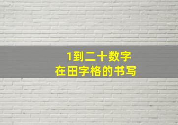 1到二十数字在田字格的书写