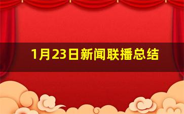 1月23日新闻联播总结