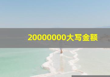 20000000大写金额