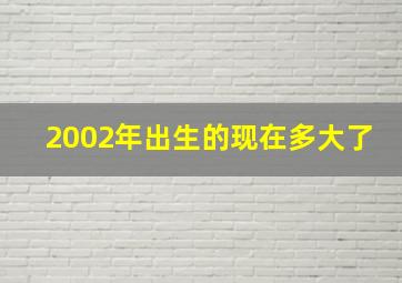 2002年出生的现在多大了