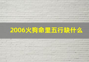 2006火狗命里五行缺什么