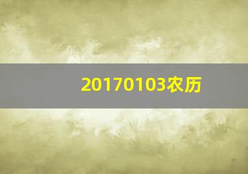 20170103农历