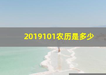 2019101农历是多少