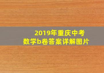 2019年重庆中考数学b卷答案详解图片