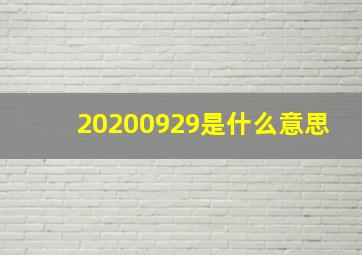 20200929是什么意思