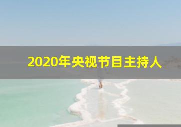 2020年央视节目主持人