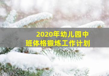 2020年幼儿园中班体格锻炼工作计划