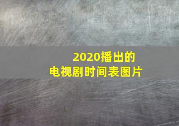 2020播出的电视剧时间表图片